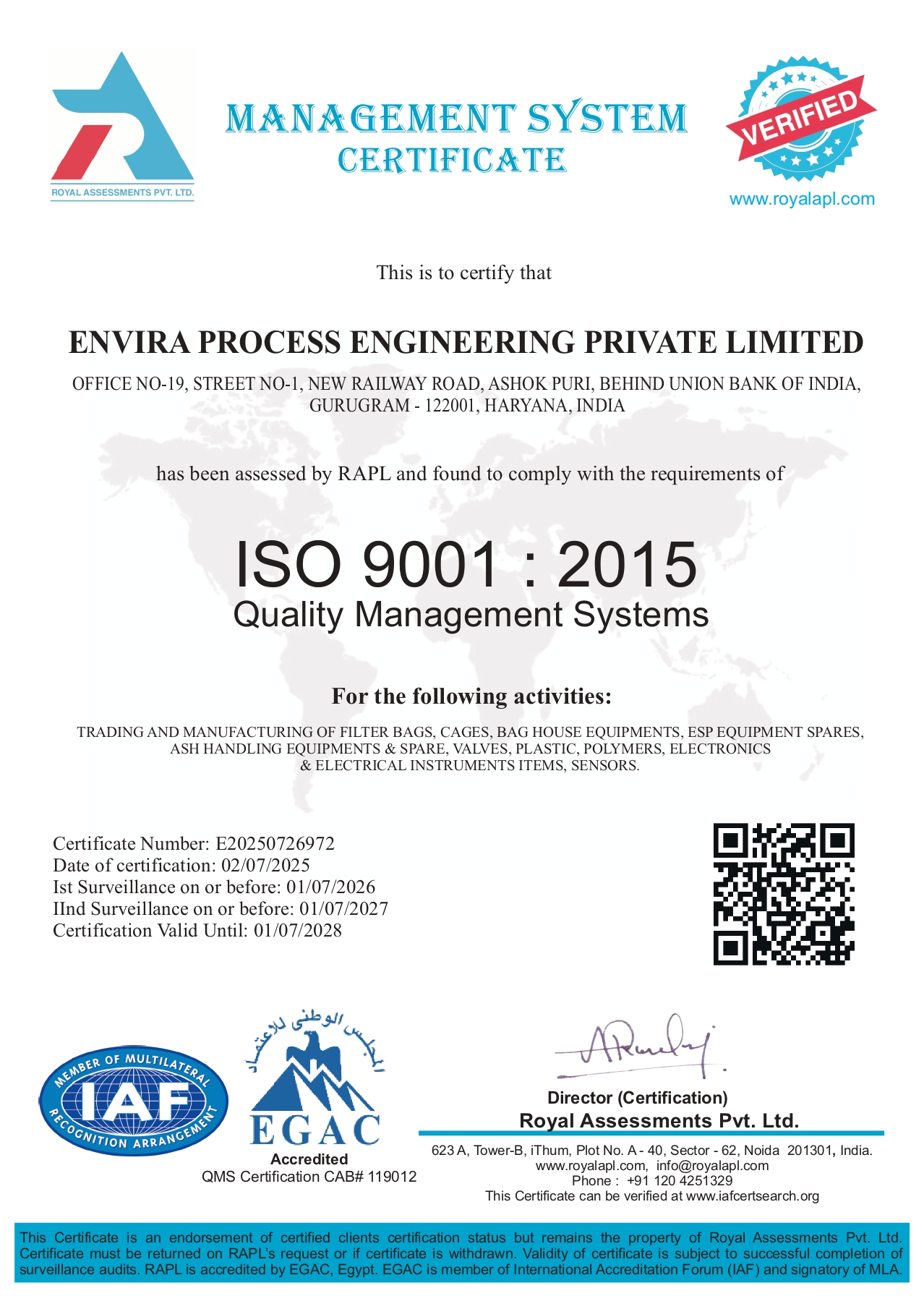 ISO 45001:2018 Certificate